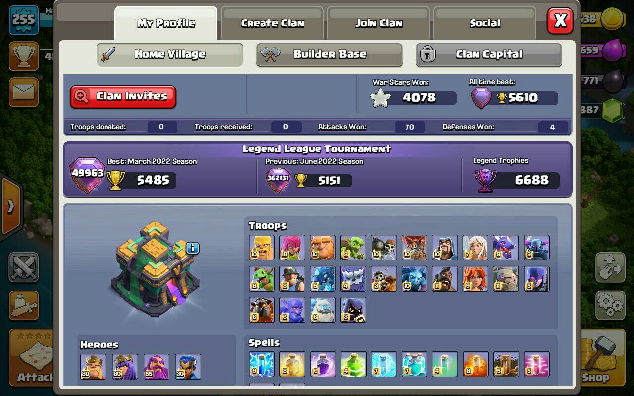 Sell Clash of clans Account TH14 Supercell id Linked Code 15077