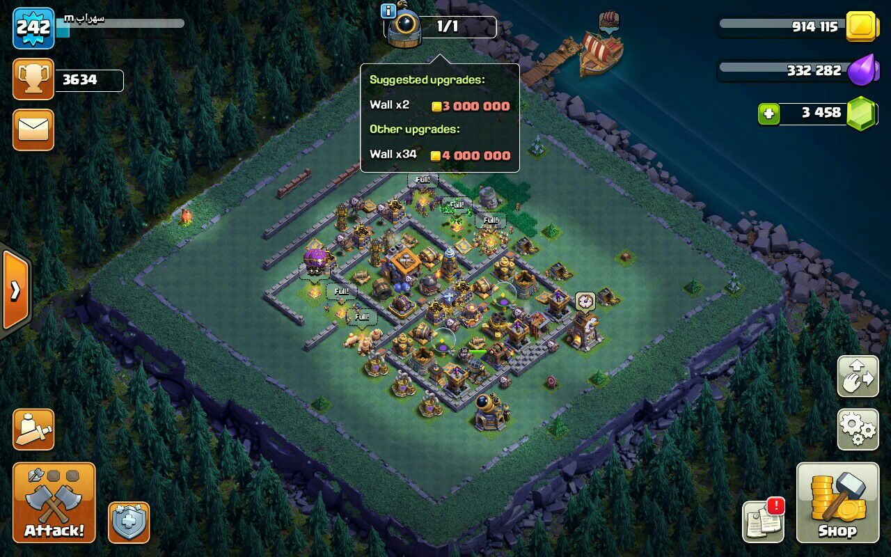 Sell Clash of clans Account TH15 Supercell id Linked Code 15123