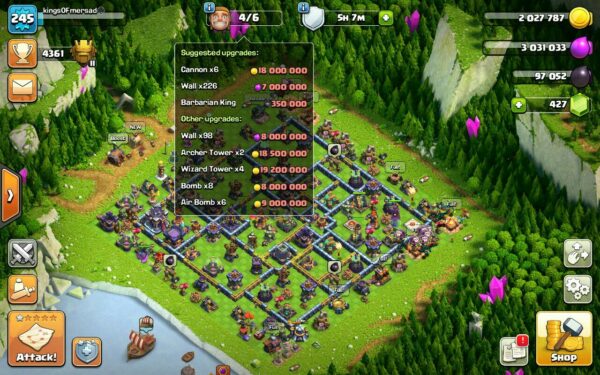 Sell Clash of clans Account TH15 Supercell id Linked Code 15124