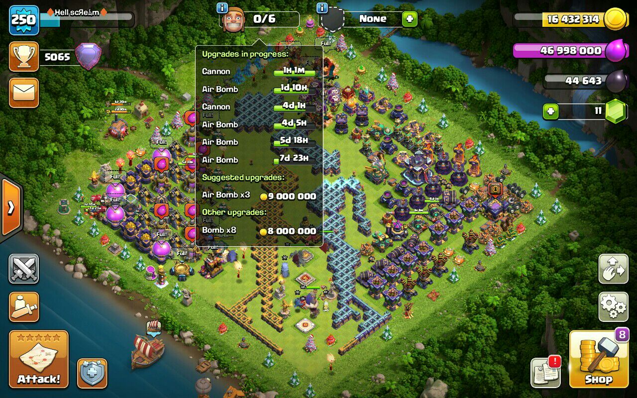 Sell Clash of clans Account TH15 Supercell id Linked Code 15125