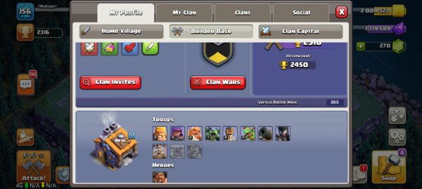 Buy Clash of clans Account TH15 Supercell ID Linked Code 10111
